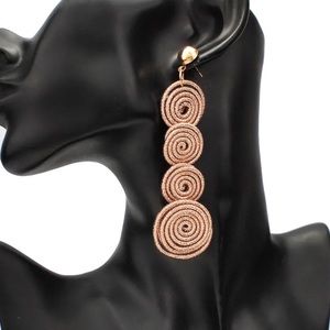 Charm Spiral Alloy Dangle Earrings ( Rose Gold)